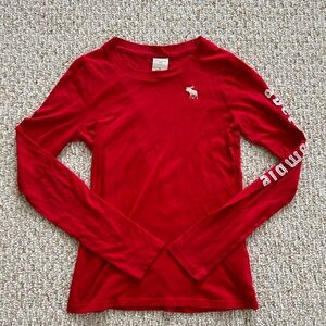 abercrombie kids red long sleeve